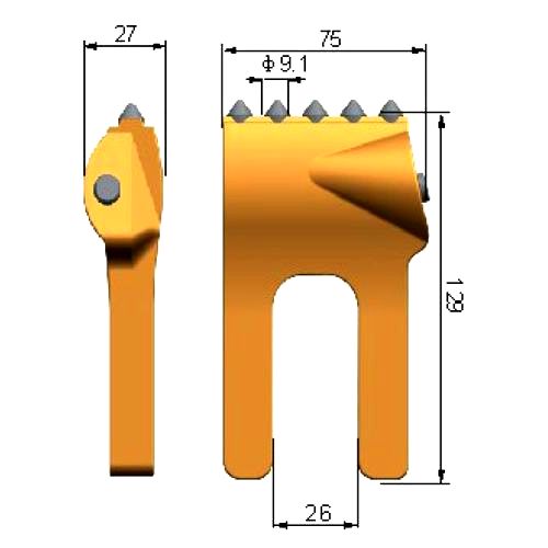 Carbide flat teeth