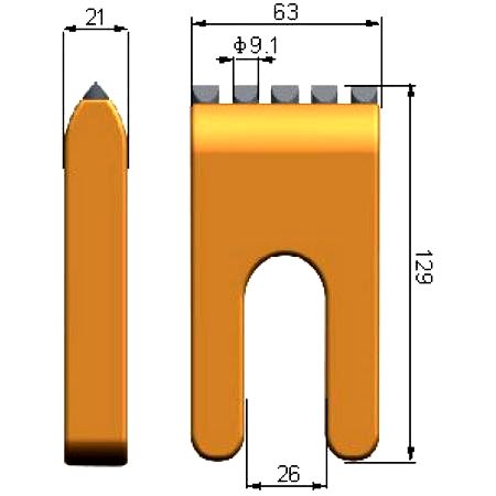 carbide flat teeth-pick|tips|bits