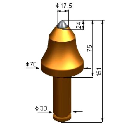 Carbide bullet tips for Piling,milling,mining