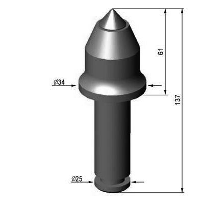 TB04(C34R)  D19-H137 Trenching Bit |Treching Pick